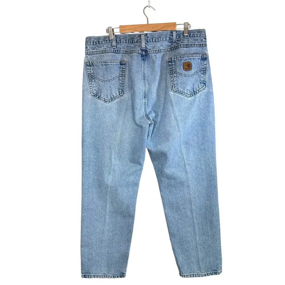Carhartt Tapered Straight Traditional Fit Denim Jeans Light Wash Blue 40x29